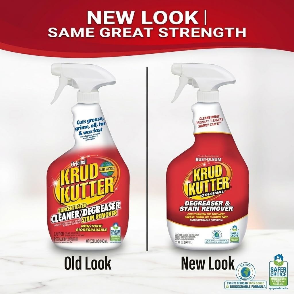 Krud Kutter Original Cleaner Degreaser Spray, 32 oz | Cuts grease, oil, grime, tar and wax. Water-based formula. Leaves no residue. - Image 2