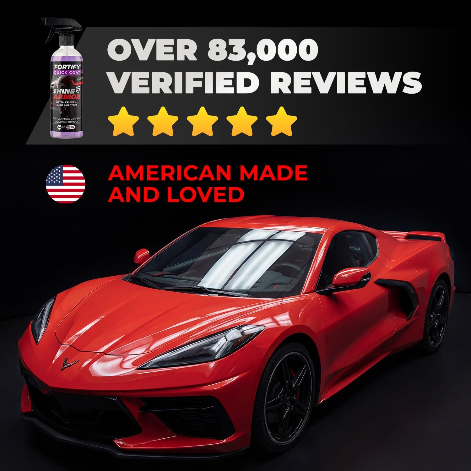 SHINE ARMOR Fortify Quick Coat - 8oz Ceramic Waterless Detailer Spray | 3-in-1 Wash, Wax & Nano-Ceramic Coating | Mirror Shine, Zero Streaks, No Dust Residue | 6-12 Month Protection | Made in USA | Spray On, Wipe Off. Ceramic Protection That Lasts 6 to 12 Months - Image 2