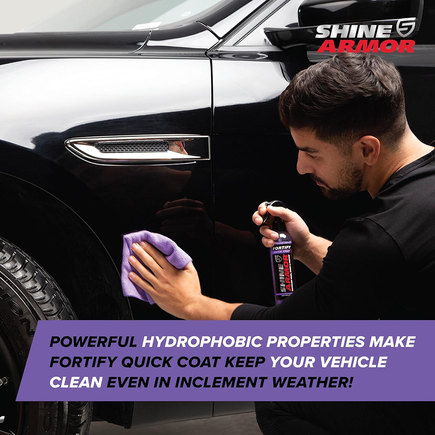 SHINE ARMOR Fortify Quick Coat - 8oz Ceramic Waterless Detailer Spray | 3-in-1 Wash, Wax & Nano-Ceramic Coating | Mirror Shine, Zero Streaks, No Dust Residue | 6-12 Month Protection | Made in USA | Spray On, Wipe Off. Ceramic Protection That Lasts 6 to 12 Months - Image 7