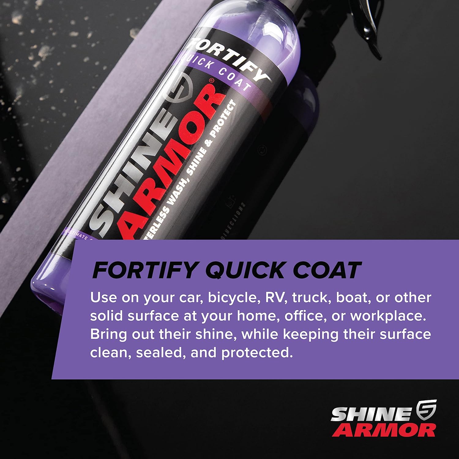 SHINE ARMOR Fortify Quick Coat - 8oz Ceramic Waterless Detailer Spray | 3-in-1 Wash, Wax & Nano-Ceramic Coating | Mirror Shine, Zero Streaks, No Dust Residue | 6-12 Month Protection | Made in USA | Spray On, Wipe Off. Ceramic Protection That Lasts 6 to 12 Months - Image 8