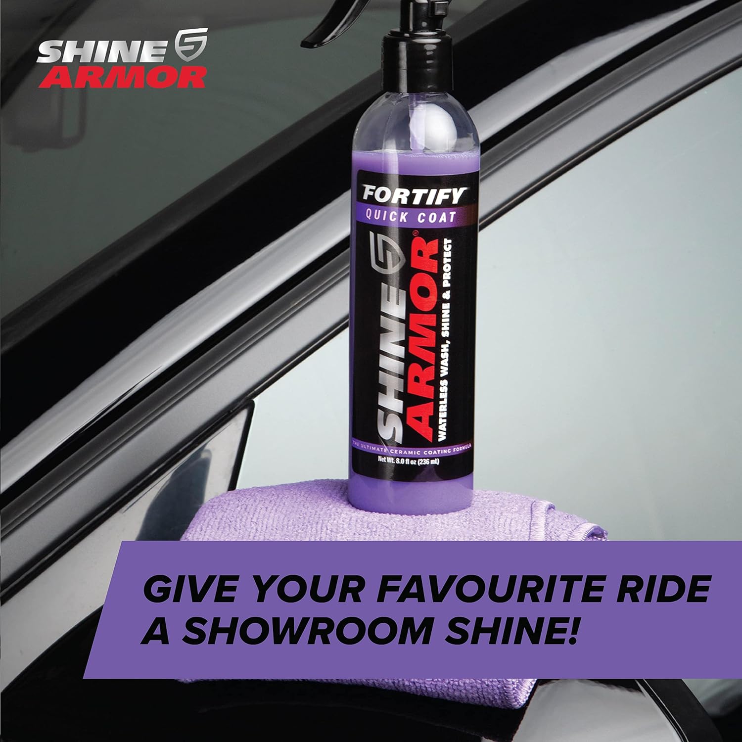 SHINE ARMOR Fortify Quick Coat - 8oz Ceramic Waterless Detailer Spray | 3-in-1 Wash, Wax & Nano-Ceramic Coating | Mirror Shine, Zero Streaks, No Dust Residue | 6-12 Month Protection | Made in USA | Spray On, Wipe Off. Ceramic Protection That Lasts 6 to 12 Months - Image 9