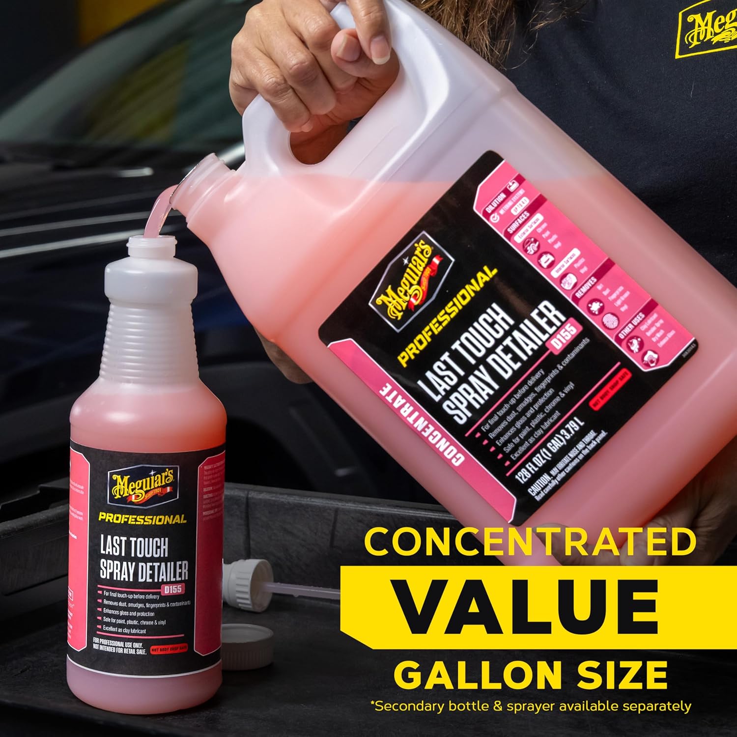 Meguiar's D15501 Last Touch Spray Detailer, Great for Use as Clay Lubricant, creates a Showroom Shine, Removes Dust, Smudges, Fingerprints and More, Versatile Use and Enhances Protection, 1 Gallon - Image 6