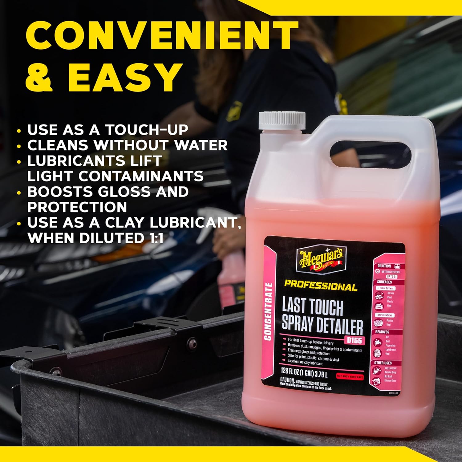 Meguiar's D15501 Last Touch Spray Detailer, Great for Use as Clay Lubricant, creates a Showroom Shine, Removes Dust, Smudges, Fingerprints and More, Versatile Use and Enhances Protection, 1 Gallon - Image 9